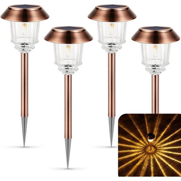 Solar Lights Outdoor Waterproof, 4 Pack Solar Lights for Outside, 10-40 LM - Picture 1 of 7